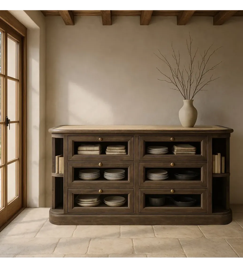 Komoda barek wyspa ISLA 155 cm drewno mango marumur*Zona-Design New