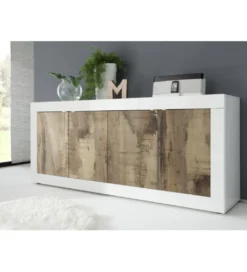 Komoda BASIC 207 cm biała z dodatkiem koloru klon pero*MCA Linia Włoska Discount