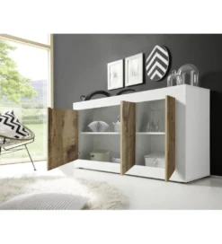 Komoda BASIC 160 cm czarna z dodatkiem koloru klon Pero*MCA Linia Włoska Outlet