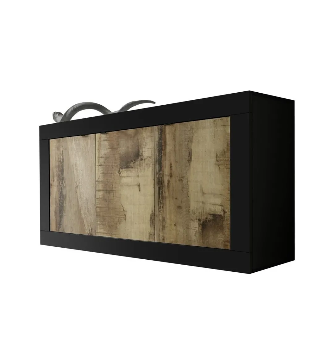 Komoda BASIC 160 cm czarna z dodatkiem koloru klon Pero*MCA Linia Włoska Outlet