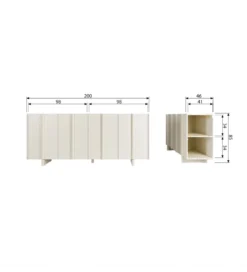 Komoda BASU 200 cm drewno sosny dust*WOOOD Clearance