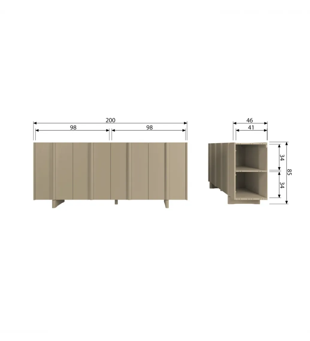 Komoda BASU 200 cm drewno sosny piaskowa*WOOOD Online