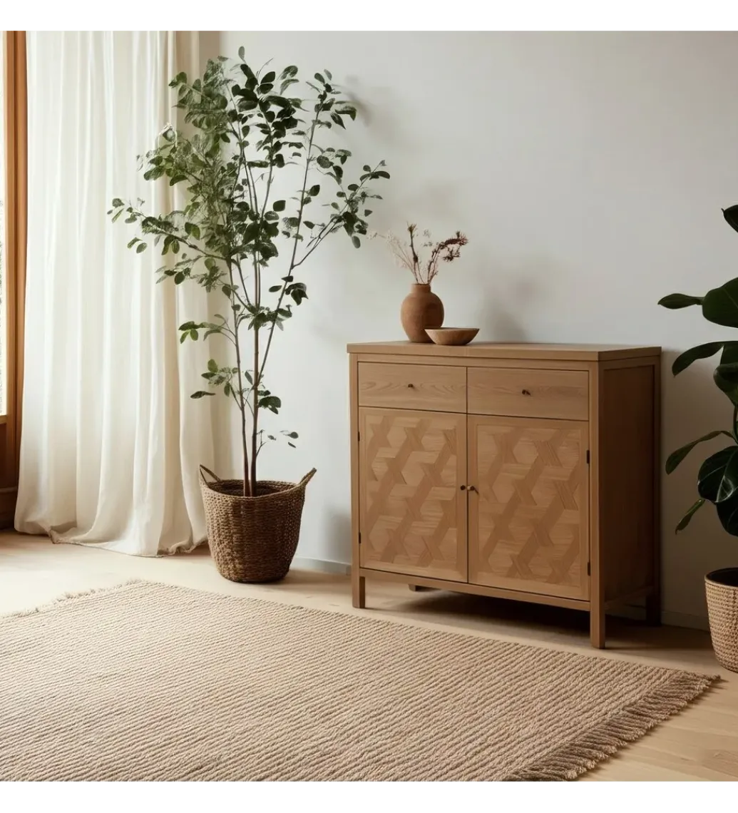Komoda BATARU 90 cm drewno paulowni naturalna*Zona-Design New