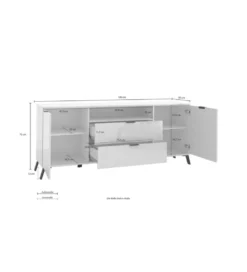 Komoda CASABLANCA 180 cm biała*MCA Linia Włoska Outlet