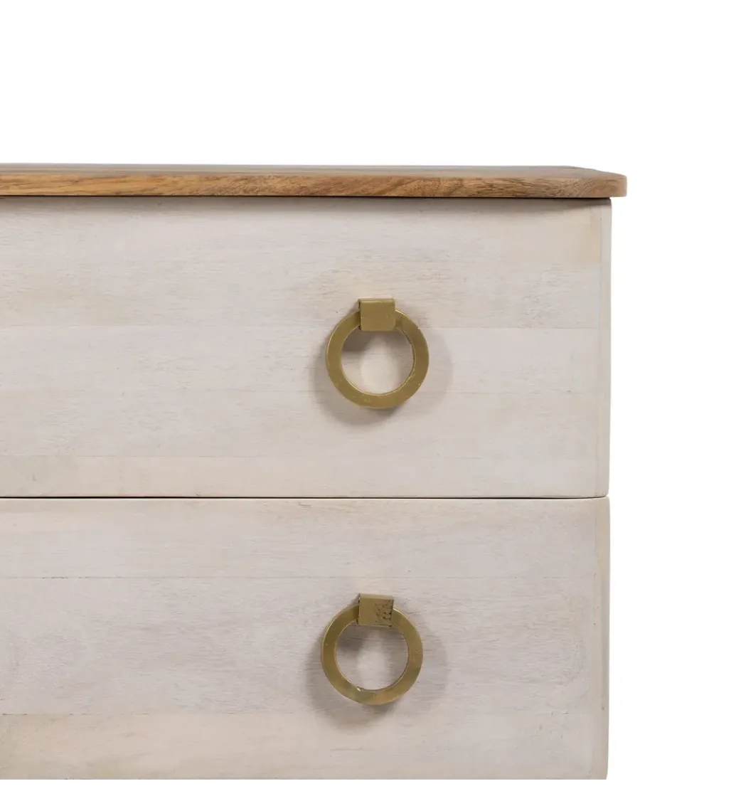 Komoda COSTARIC 83 cm drewno mango bielona*Zona-Design Hot