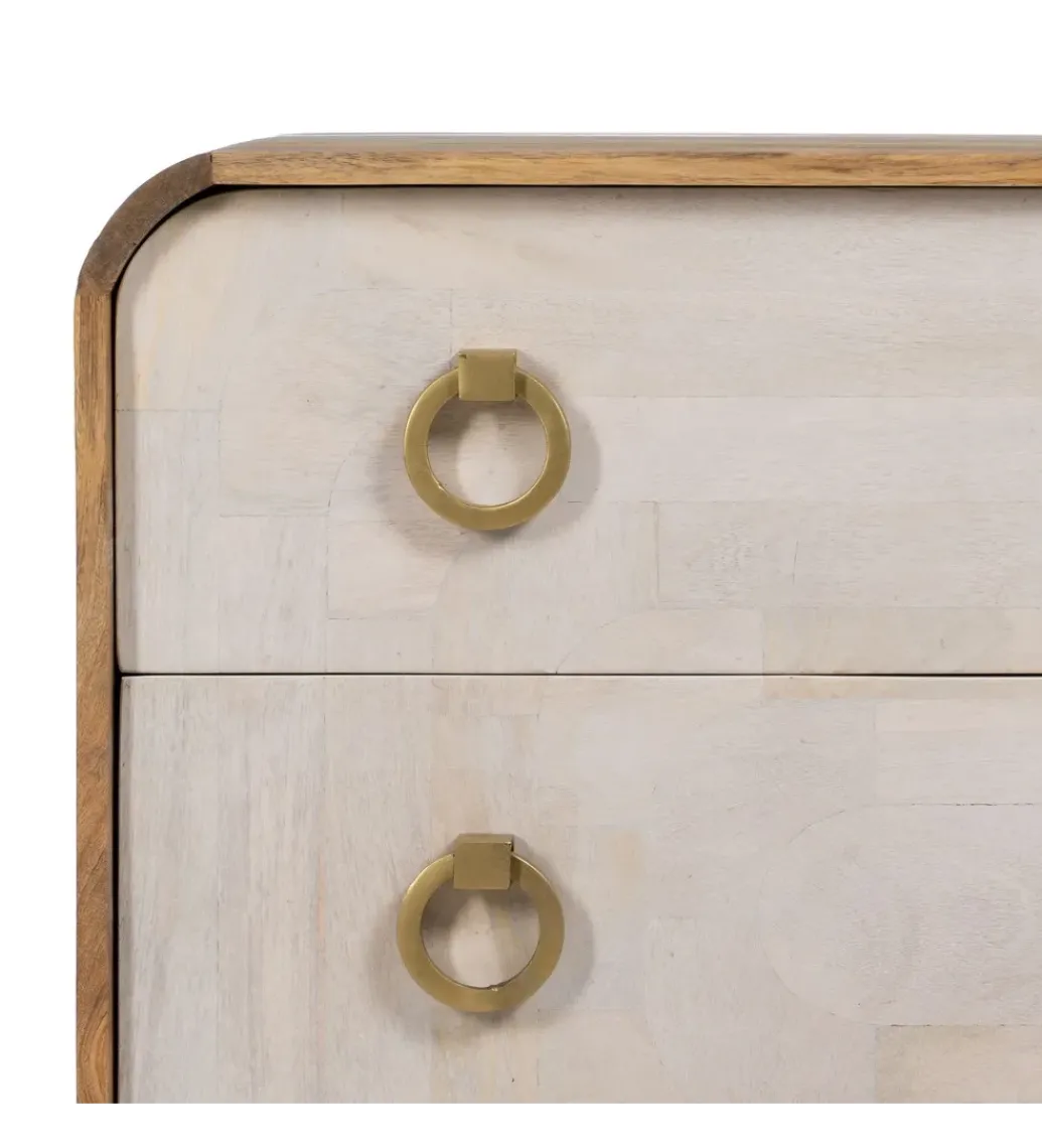 Komoda COSTARIC 83 cm drewno mango bielona*Zona-Design Hot