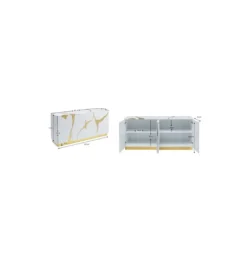Komoda Cracked 165 cm biało złota*KARE Best