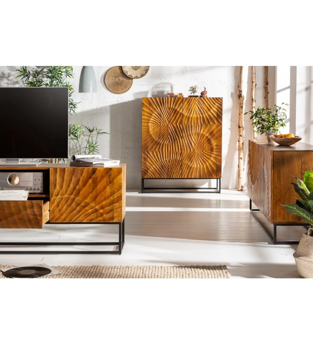 Komoda DAVIDE Scorpion 100 cm drewno mango brąz*Invicta Interior Outlet