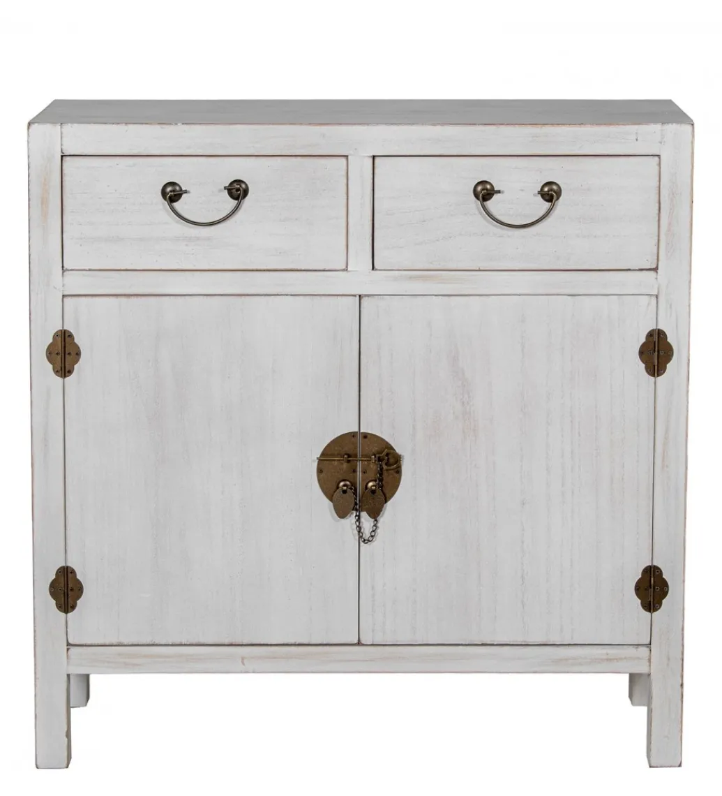 Komoda DECAPE 80 cm przecierana biel*Exclusivas Clearance