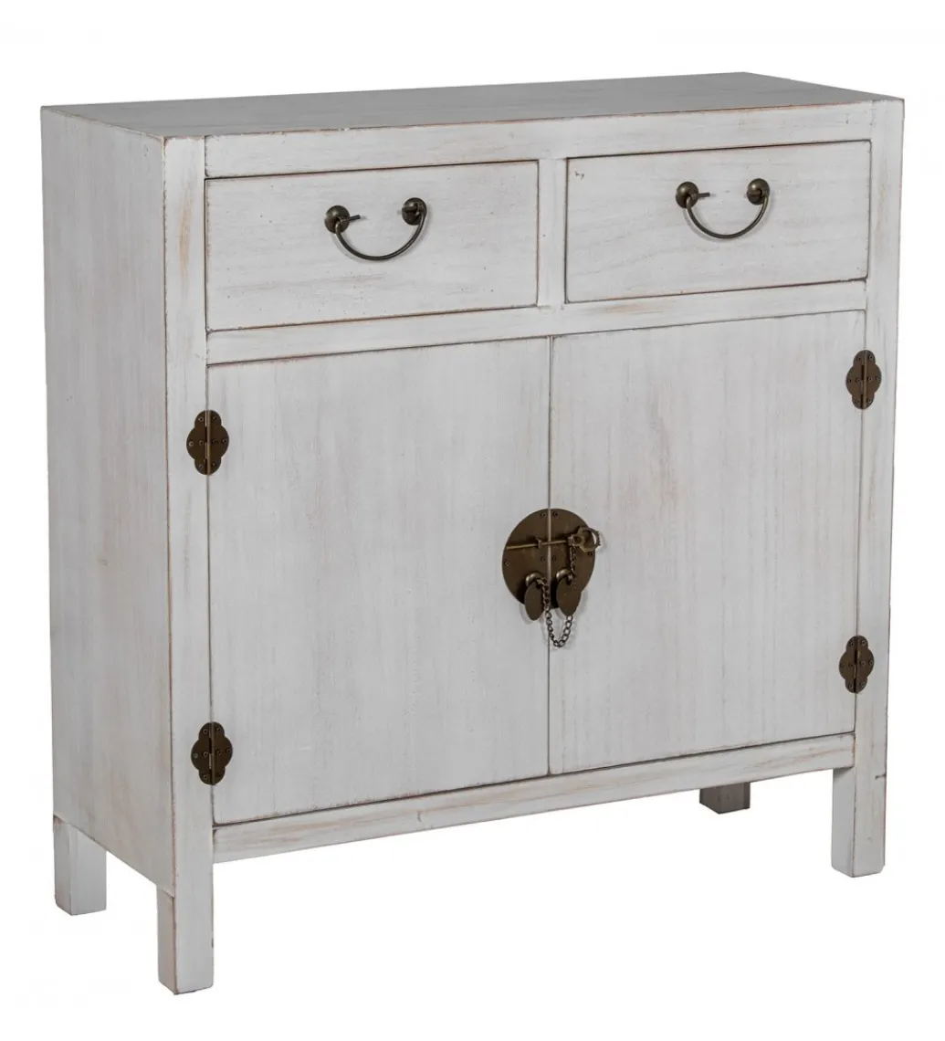 Komoda DECAPE 80 cm przecierana biel*Exclusivas Clearance