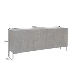Komoda 3D TRIBAL 180 cm drewno mango ciemny brąz*Invicta Interior - przedsprzedaż Clearance