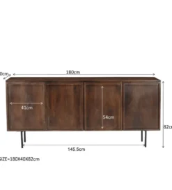 Komoda ELANI 180 cm drewno mango brązowa*LF-Design Discount