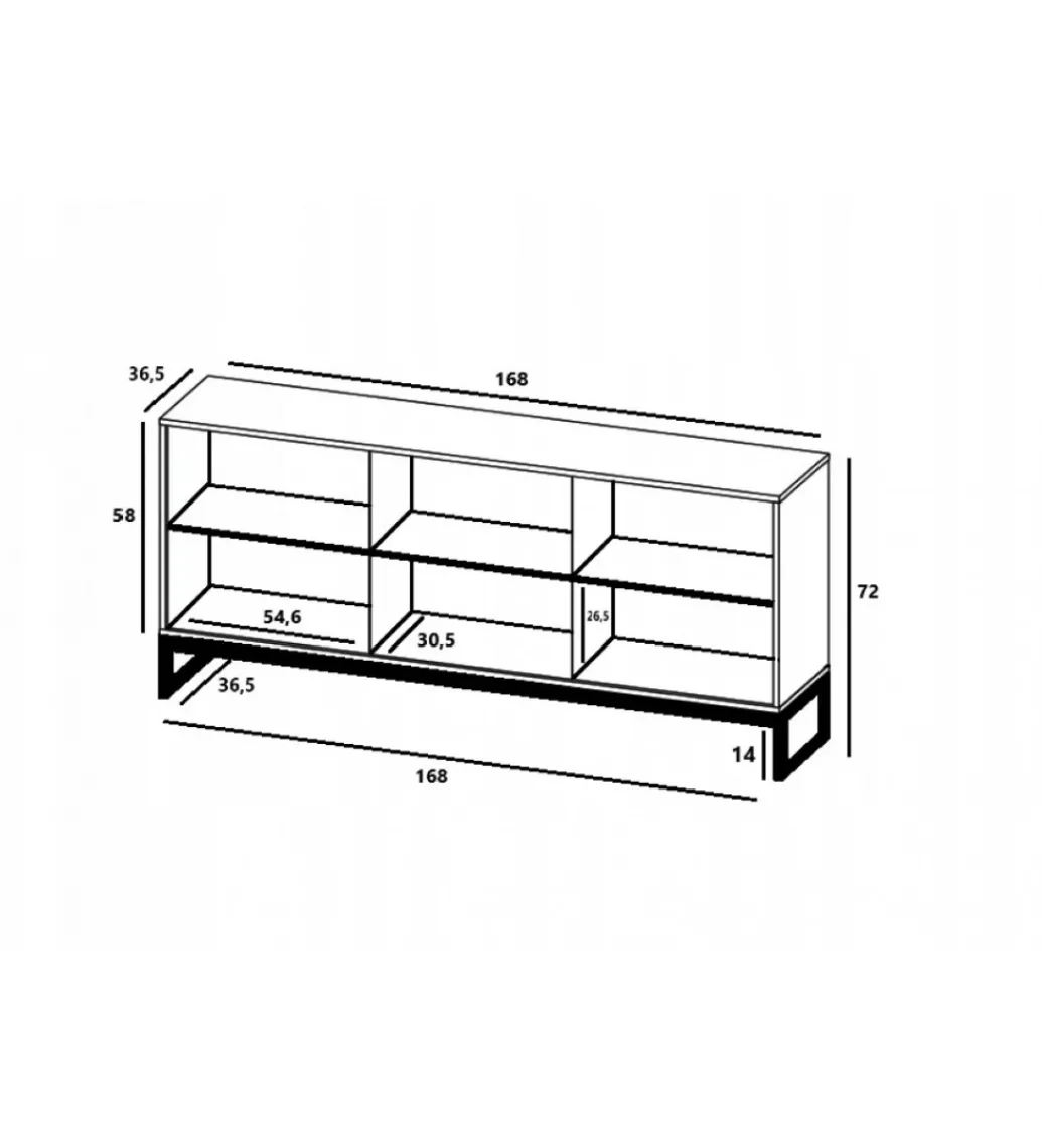 Komoda ELPIS 168 cm czarna*Polski Design ML Best