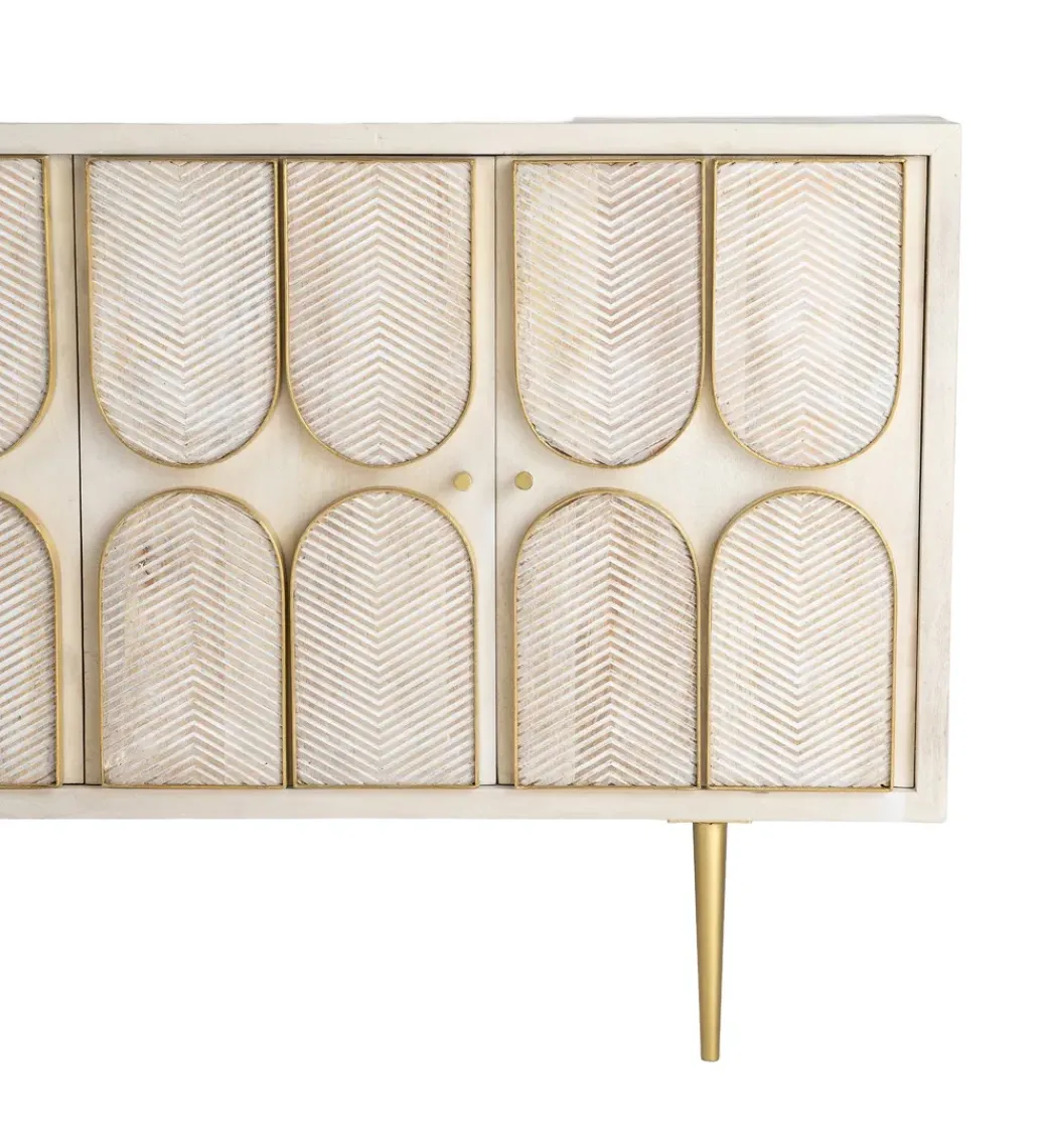 Komoda ESPAZERO 152 cm drewno mango biała*Zona-Design New