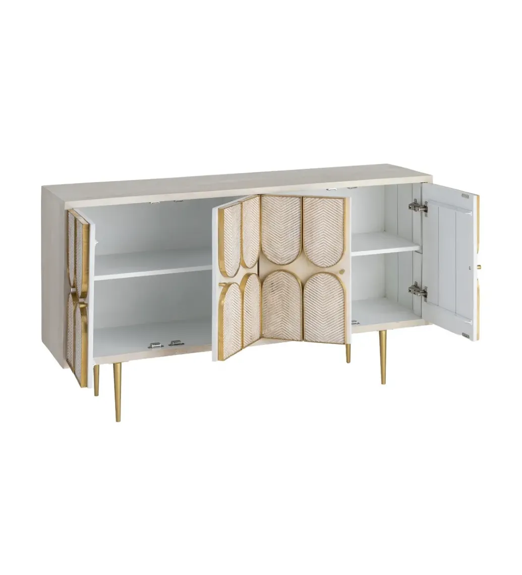 Komoda ESPAZERO 152 cm drewno mango biała*Zona-Design New