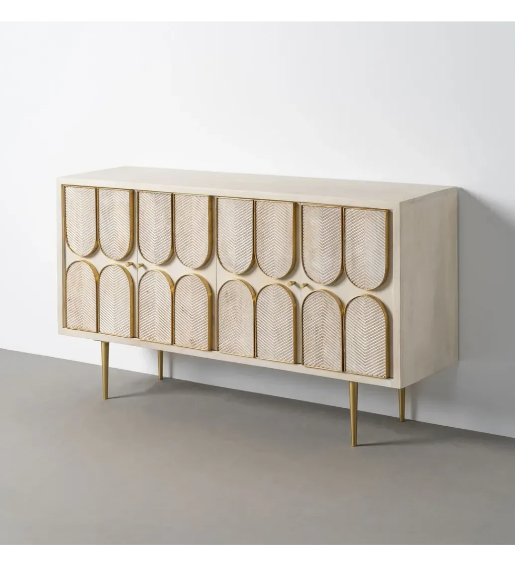 Komoda ESPAZERO 152 cm drewno mango biała*Zona-Design New