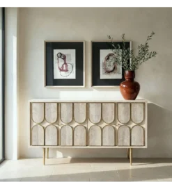 Komoda ESPAZERO 152 cm drewno mango biała*Zona-Design New