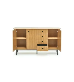 Komoda ESPERO 184 cm dąb sękaty w kolorze bianco*Halmar New