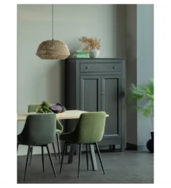 Komoda EVA 150 cm drewno sosna czarna*WOOOD Outlet