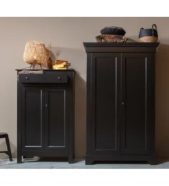 Komoda EVA 150 cm drewno sosna czarna*WOOOD Outlet