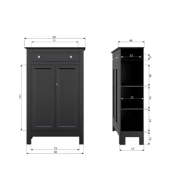 Komoda EVA 150 cm drewno sosna czarna*WOOOD Outlet