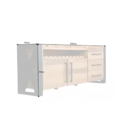 Komoda FACTORY Thor 195 cm drewno sosna brąz*Invicta Interior Discount