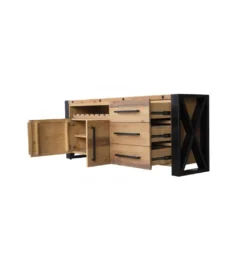 Komoda FACTORY Thor 195 cm drewno sosna brąz*Invicta Interior Discount