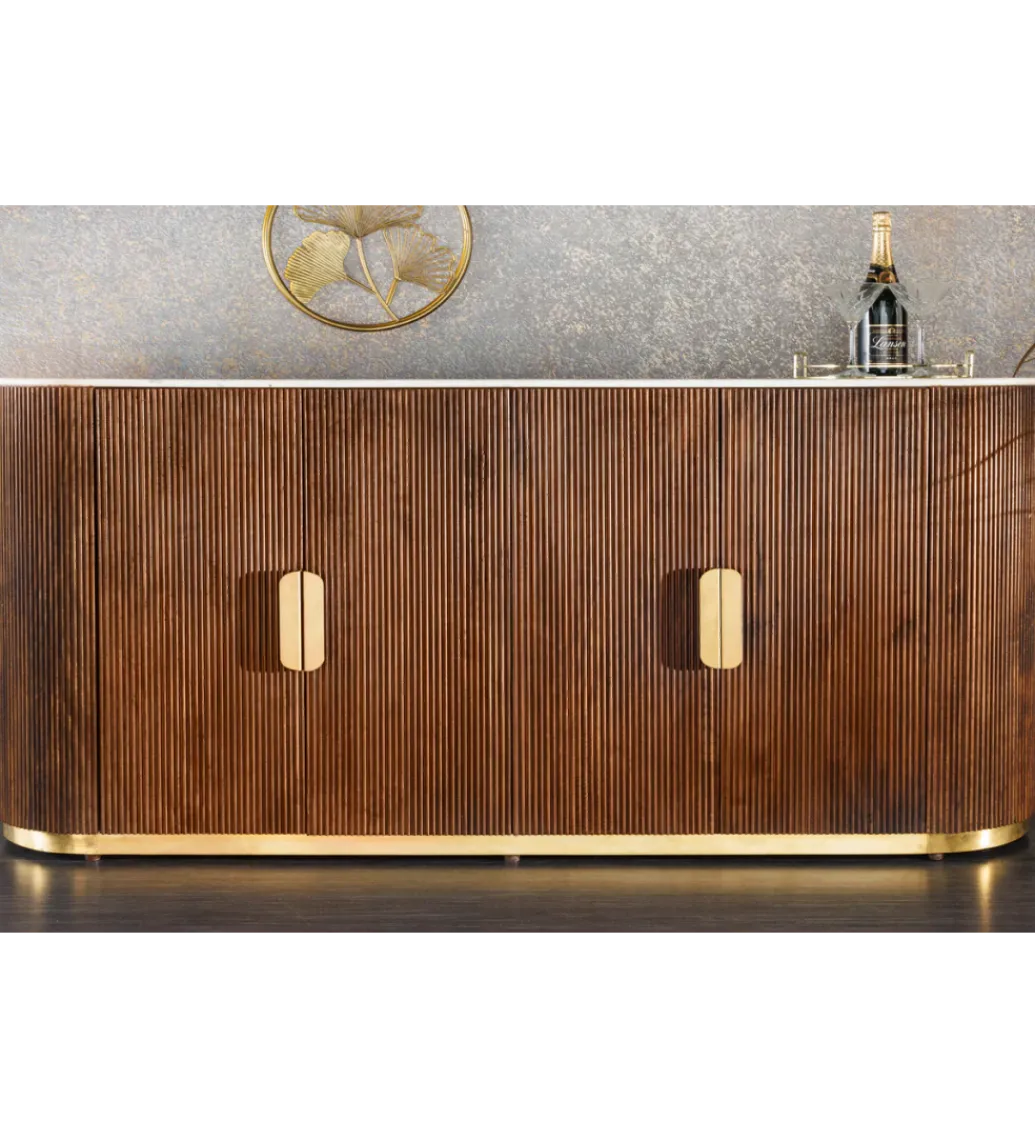 Komoda GATSBY 170 cm drewno mango blat biały marmur*Invicta Interior Online