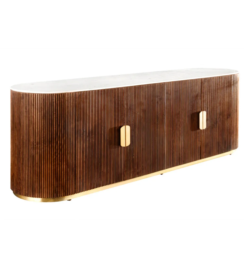 Komoda GATSBY 170 cm drewno mango blat biały marmur*Invicta Interior Online