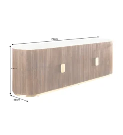 Komoda GATSBY 170 cm drewno mango blat biały marmur*Invicta Interior Online