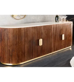 Komoda GATSBY 170 cm drewno mango blat biały marmur*Invicta Interior Online