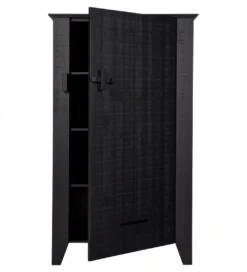 Komoda GIJS 142 cm drewno sosna czarna*WOOOD Clearance