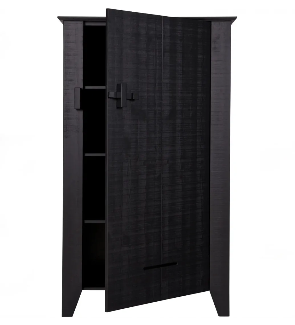 Komoda GIJS 142 cm drewno sosna czarna*WOOOD Clearance