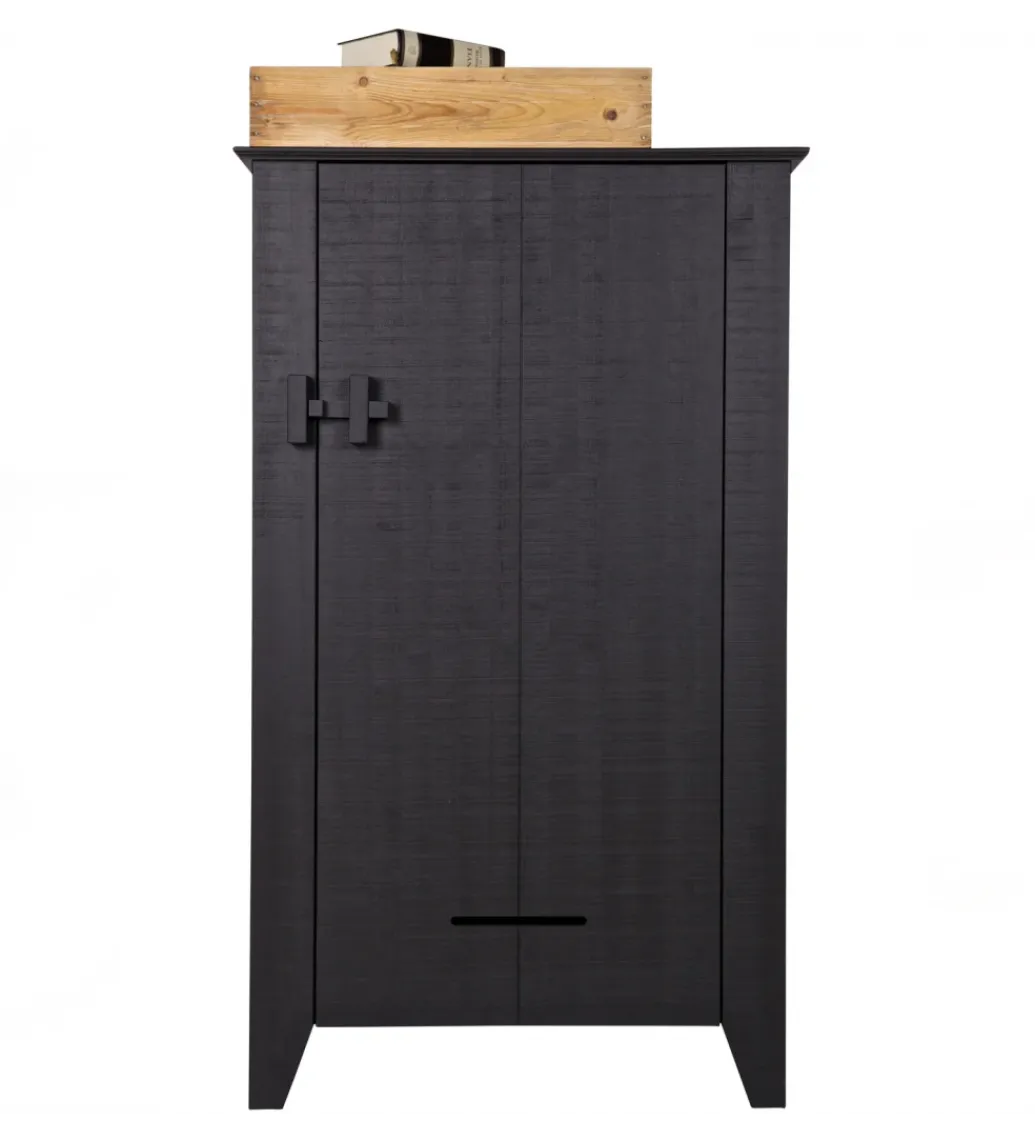 Komoda GIJS 142 cm drewno sosna czarna*WOOOD Clearance
