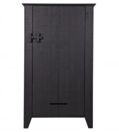 Komoda GIJS 142 cm drewno sosna czarna*WOOOD Clearance
