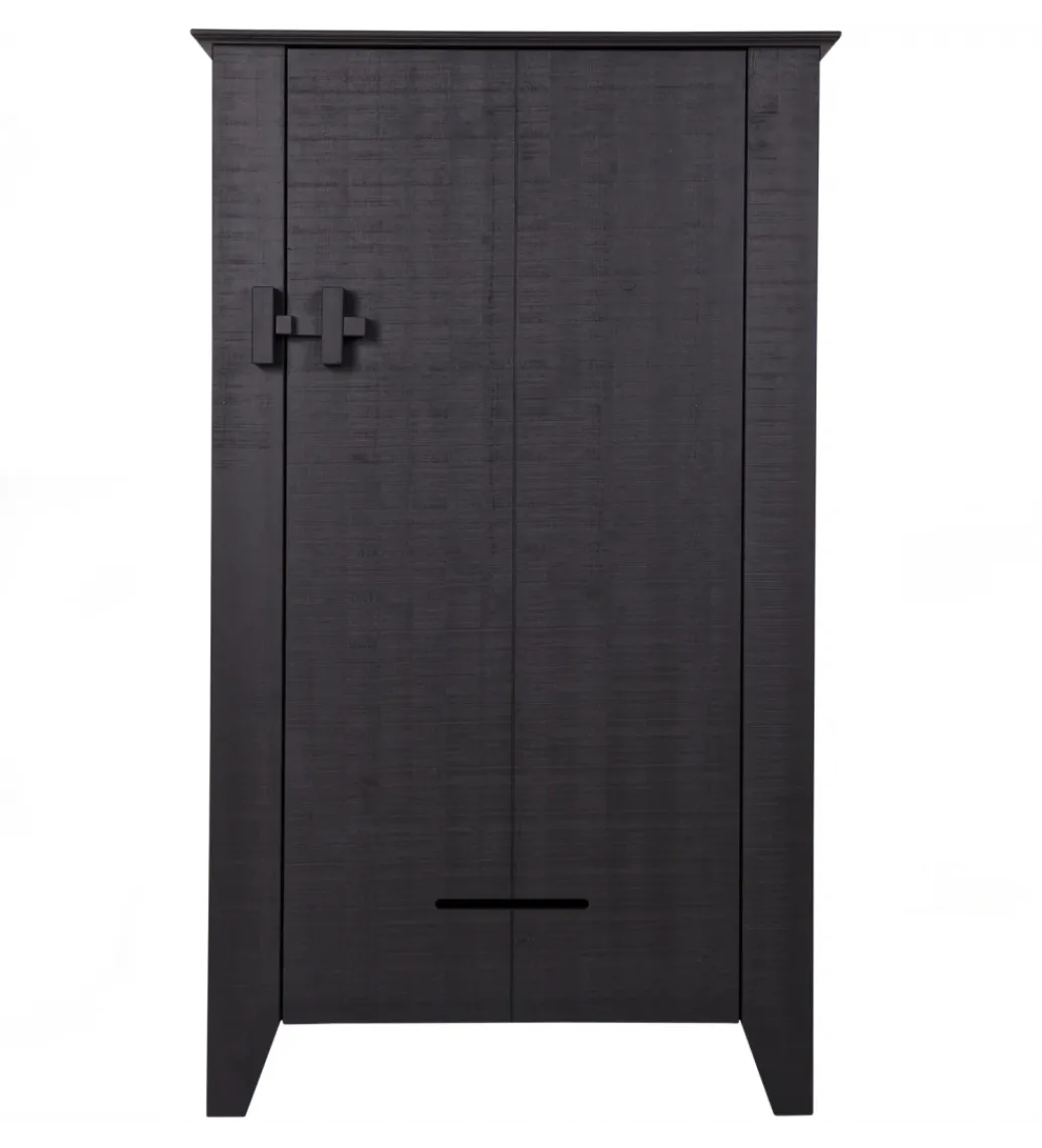 Komoda GIJS 142 cm drewno sosna czarna*WOOOD Clearance