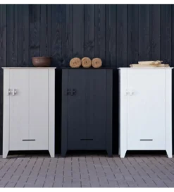 Komoda GIJS 142 cm drewno sosna czarna*WOOOD Clearance
