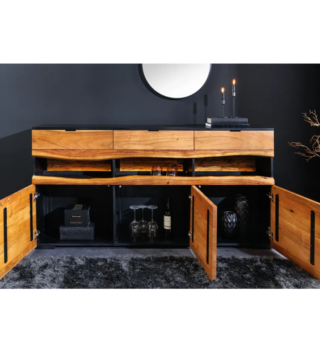 Komoda GRAND ACACIA 180 cm drewno akcja LED*Invicta Interior New
