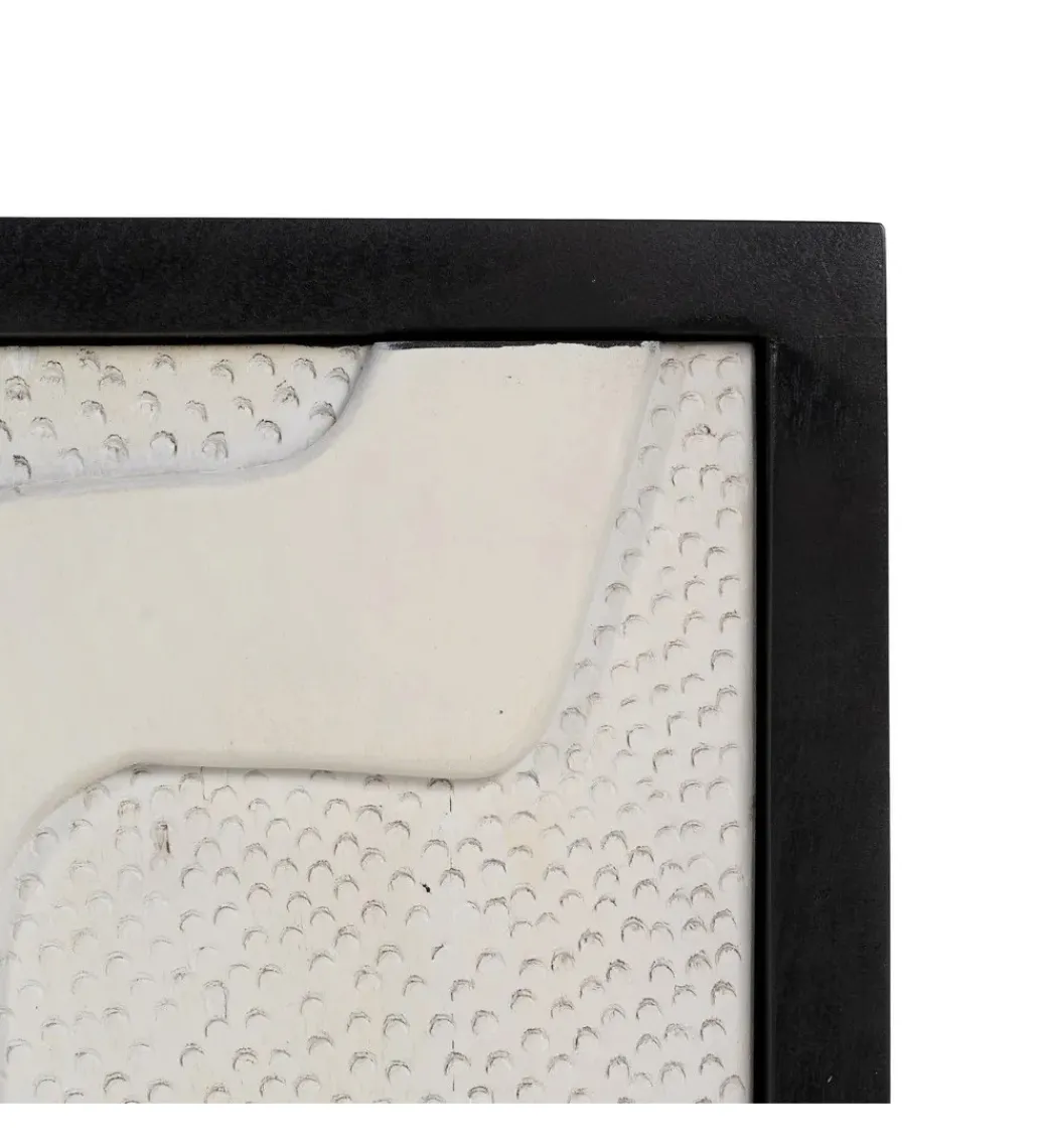 Komoda HALENSA 102 cm drewno mango czarnobiała*DENZO Sale
