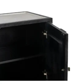 Komoda HALENSA 102 cm drewno mango czarnobiała*DENZO Sale