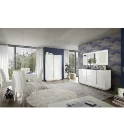 Komoda HAMBURG 146 cm biała z dodatkiem koloru dąb Mercure*MCA Linia Włoska Outlet