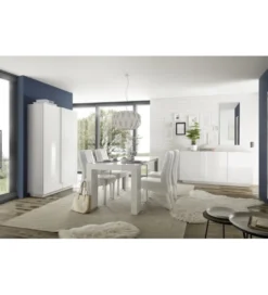 Komoda HAMBURG 146 cm biała z dodatkiem koloru dąb Mercure*MCA Linia Włoska Outlet