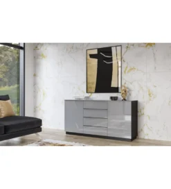 komoda HELIO 160 cm szaro czarna*Helvetia Outlet