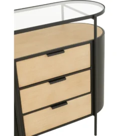 Komoda IVY 80 cm naturalna czarna*J-Line New