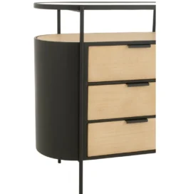 Komoda IVY 80 cm naturalna czarna*J-Line New