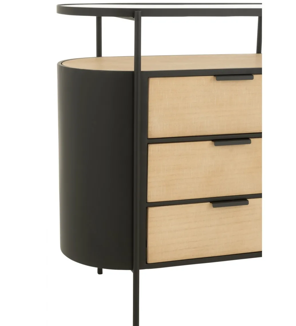 Komoda IVY 80 cm naturalna czarna*J-Line New