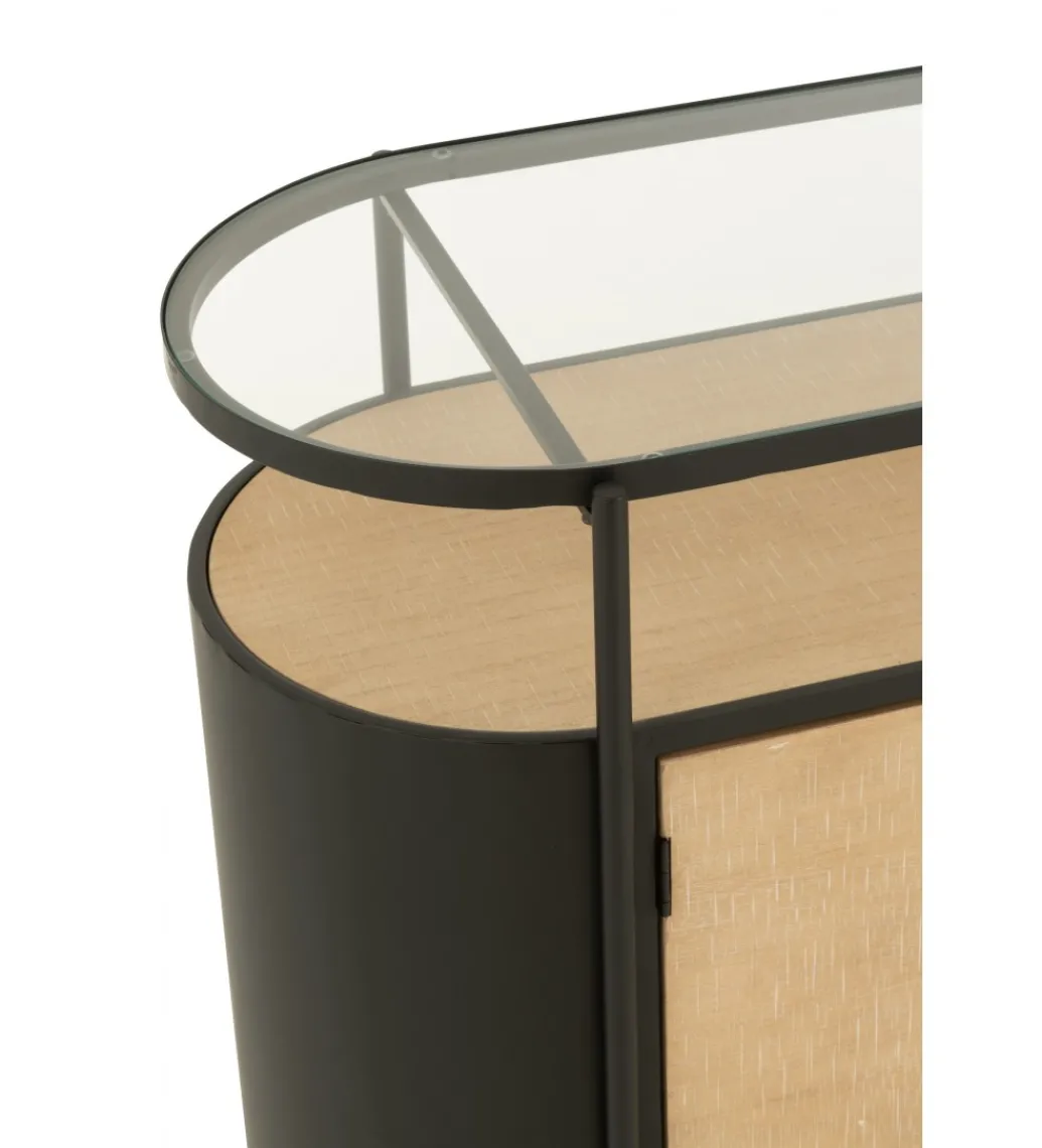Komoda IVY 150 cm naturalna czarna*J-Line Clearance