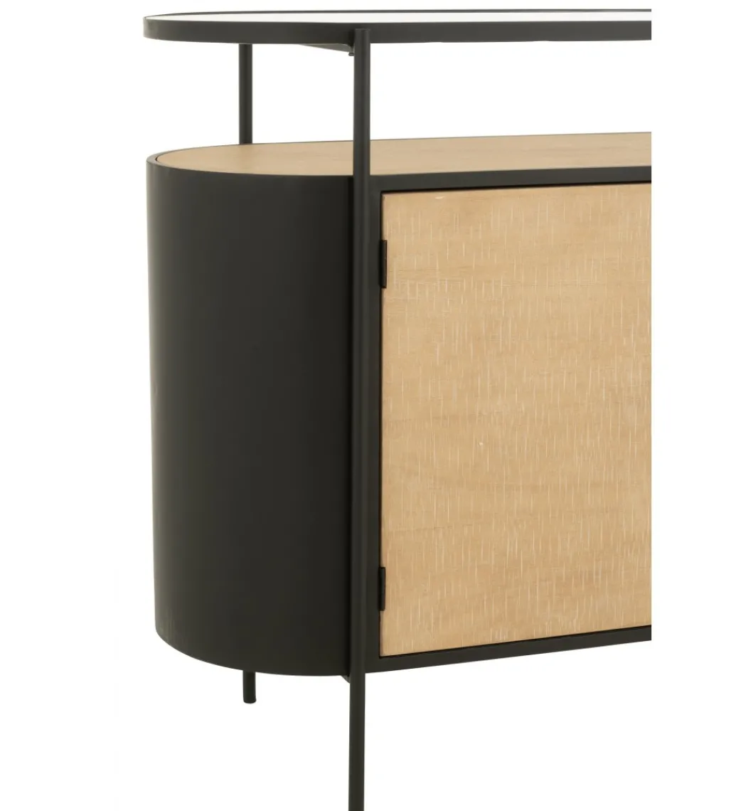 Komoda IVY 150 cm naturalna czarna*J-Line Clearance