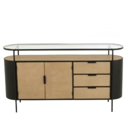 Komoda IVY 150 cm naturalna czarna*J-Line Clearance