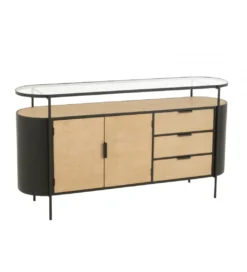 Komoda IVY 150 cm naturalna czarna*J-Line Clearance